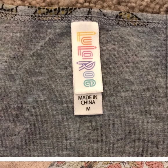 LuLaRoe Perfect T Gray Floral Rose Tee - Picture 7 of 8
